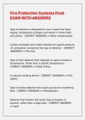 Fire Protection Systems Final Exam WITH ANSWERS