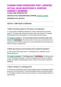 FLORIDA PUMP OPERATORS TEST &vert; UPDATED ACTUAL EXAM QUESTIONS & VERIFIED CORRECT ANSWERS