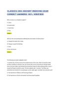 CLASSICS 2902 ANCIENT MEDICINE EXAM CORRECT ANSWERS 100&percnt; VERIFIED&excl;&excl;