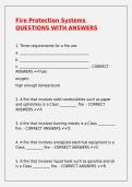 Fire Protection Systems QUESTIONS WITH ANSWERS