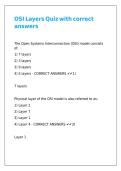 OSI Layers Quiz with correct answers