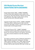OSI Model Exam Review QUESTIONS WITH ANSWERS