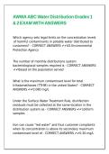 AWWA ABC Water Distribution Grades 1 & 2 EXAM WITH ANSWERS&period;