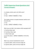 Traffic Supervisor Exam Questions And Correct Answers