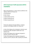 OPC Final Exam Traffic Questions WITH ANSWERS
