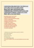 CERTIFIED PHLEBOTOMY TECHNICIAN  &lpar;CPT&rpar; PRACTICE EXAMINATION PRACTICE 300&plus; QUESTIONS 2026 &ndash; VERIFIED Q&A WITH RATIONALES FOR  CERTIFIED NURSING ASSISTANT TEST  PREP 100&percnt; FAST REVISION