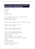 Neurological Examination Questions and Answers Updated 2026