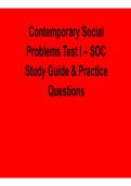 Contemporary Social Problems Test I &ndash; SOC Study Guide & Practice Questions &lpar;2026 Update&rpar;