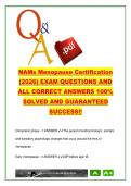 NAMS Menopause Certification Exam Prep 200 Questions Hormone Therapy&comma; Menopause Stages&comma; Endocrinology&comma; Women&rsquo;s Health NUR305