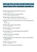 RITE AID PTU ACTUAL EXAM PAPER 2026 QUESTIONS WITH ANSWERS GRADED A&plus;