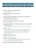 RITE AID PTU CERTIFICATION SCRIPT 2026 QUESTIONS WITH SOLUTIONS GRADED A&plus;