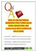 ATI RN Maternal Newborn Exam Prep 120 Questions Obstetrics&comma; Neonatal Care&comma; Labor & Delivery&comma; Pregnancy Complications NUR204