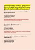 Microbiology Exam Complete Questions And  Correct Detailed Answers &lpar;Verified Answers&rpar;  &vert;Already Graded A&plus;&vert;&vert;Brand New Version&excl;&excl; 
