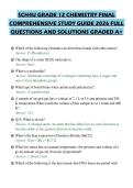 SCH4U GRADE 12 CHEMISTRY FINAL COMPREHENSIVE STUDY GUIDE 2026 FULL QUESTIONS AND SOLUTIONS GRADED A&plus;