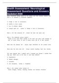Health Assessment&colon; Neurological Assessment Questions and Answers Updated 2026