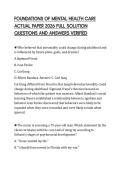 FOUNDATIONS OF MENTAL HEALTH CARE ACTUAL PAPER 2026 FULL SOLUTION QUESTIONS AND ANSWERS VERIFIED