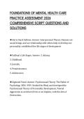 FOUNDATIONS OF MENTAL HEALTH CARE PRACTICE ASSESSMENT 2026 COMPREHENSIVE SCRIPT QUESTIONS AND SOLUTIONS
