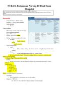 NUR410- Professional Nursing III Final Exam Blueprint