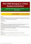 WGU D080 Managing in a Global Business Environment 550&plus; &lpar;Latest 2025-2026 Edition&rpar; 100&percnt; Verified Q&A &plus; Answer Key Solutions