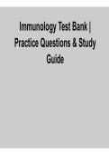 Immunology Test Bank &ndash; Practice Questions & Study Guide &lpar;2026 Update&rpar;