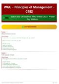WGU - Principles of Management - C483 100&plus; &lpar;Latest 2025-2026 Edition&rpar; 100&percnt; Verified Q&A &plus; Answer Key Solutions