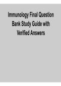 Immunology Final Question Bank &ndash; Study Guide with Verified Answers &lpar;2026 Update&rpar;