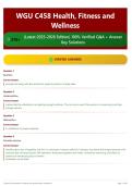 WGU C458 Health&comma; Fitness and Wellness 310&plus; &lpar;Latest 2025-2026 Edition&rpar; 100&percnt; Verified Q&A &plus; Answer Key Solutions