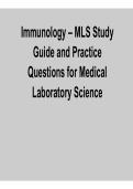 Immunology &ndash; MLS Study Guide and Practice Questions for Medical Laboratory Science &lpar;2026 Update&rpar;