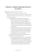 NURS 410 - NURSING RESEARCH EXAM 1 OUTLINE 1&period;