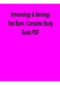 Immunology and Serology Test Bank Complete Study Guide PDF 2025&sol; 2026 Comprehensive Exam Questions and Answers Resource