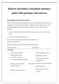 Dialysis and kidney transplant summary guide with questions and answers&period;