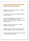 Business Essentials Exam Study Guide QUESTIONS WITH ANSWERS