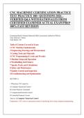 CNC MACHINIST CERTIFICATION PRACTICE  TEST PRACTICE 100&plus; QUESTIONS 2026 &ndash; VERIFIED Q&A WITH RATIONALES FROM  CERTIFIED EXAMINER ACTUAL EXAM PREP  100&percnt; FAST REVISION