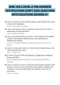 SERE 100&period;2 LEVEL A PRE-ANSWERS CERTIFICATION SCRIPT 2026 QUESTIONS WITH SOLUTIONS GRADED A&plus;