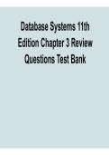 Database Systems 11th Edition Chapter 3 Review Questions Test Bank 2025&sol; 2026 Comprehensive DBMS Practice Resource with Solution