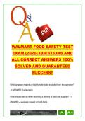 Walmart Food Safety Exam 80 Questions HACCP&comma; Food Handling&comma; Temperature Control&comma; Sanitation Certification