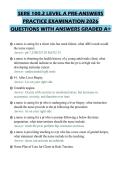 SERE 100&period;2 LEVEL A PRE-ANSWERS PRACTICE EXAMINATION 2026 QUESTIONS WITH ANSWERS GRADED A&plus;