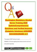 Washington MAST Alcohol Server Training Exam 120 Questions Laws&comma; BAC&comma; ID Verification&comma; Responsible Service Certification