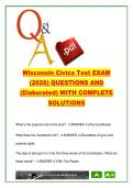 Wisconsin Civics Test Exam 100 Questions Constitution&comma; Government Branches&comma; Rights & History Certification
