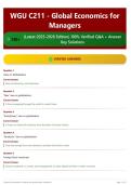 WGU C211 - Global Economics for Managers 130&plus; &lpar;Latest 2025-2026 Edition&rpar; 100&percnt; Verified Q&A &plus; Answer Key Solutions