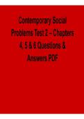 Contemporary Social Problems Test 2 Chapters 4 5 and 6 Questions and Answers PDF 2025&sol; 2026 Comprehensive Sociology Resource with Solution