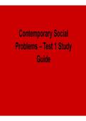 Contemporary Social Problems Test 1 Study Guide 2025&sol; 2026 Comprehensive Sociology Review Resource with Solution