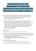 SHADOW HEALTH SICK VISIT MANAGEMENT OF ENDOCRINE CONDITIONS ACTUAL EXAM PAPER 2026 QUESTIONS WITH ANSWERS GRADED A&plus;