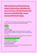 NSG 5140 Advanced Pathophysiology  Midterm Practice Exam Questions And  Correct Answers &lpar;Verified Answers&rpar; Plus  Rationales 2025&vert;2026 Q&A &vert; Instant  Download Pdf&vert; South College