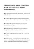 FRESENIUS CLINICAL ANNUAL COMPETENCY ACTUAL TEST 2026 QUESTIONS WITH VERIFIED ANSWERS