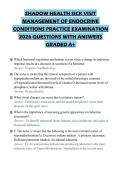 SHADOW HEALTH SICK VISIT MANAGEMENT OF ENDOCRINE CONDITIONS PRACTICE EXAMINATION 2026 QUESTIONS WITH ANSWERS GRADED A&plus;