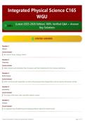 Integrated Physical Science C165 WGU 250&plus; &lpar;Latest 2025-2026 Edition&rpar; 100&percnt; Verified Q&A &plus; Answer Key Solutions