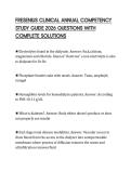 FRESENIUS CLINICAL ANNUAL COMPETENCY STUDY GUIDE 2026 QUESTIONS WITH COMPLETE SOLUTIONS