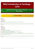 WGU Introduction to Sociology - C273 110&plus; &lpar;Latest 2025-2026 Edition&rpar; 100&percnt; Verified Q&A &plus; Answer Key Solutions