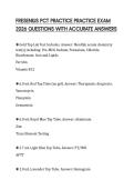 FRESENIUS PCT PRACTICE PRACTICE EXAM 2026 QUESTIONS WITH ACCURATE ANSWERS